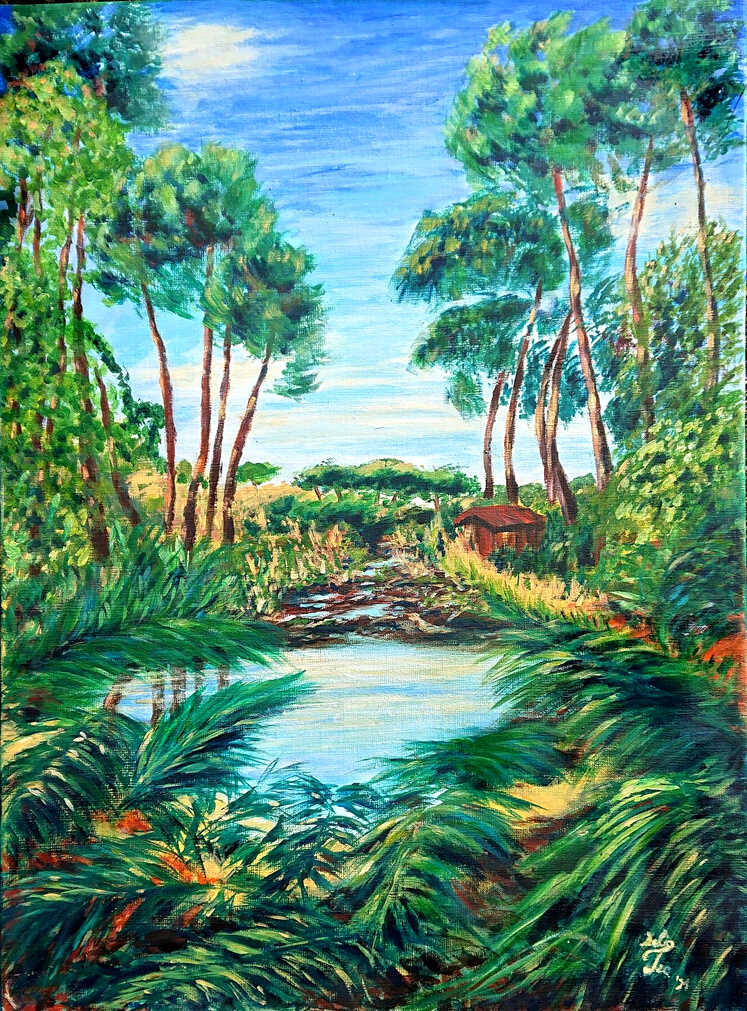 tableau paysage impressionniste delia teo