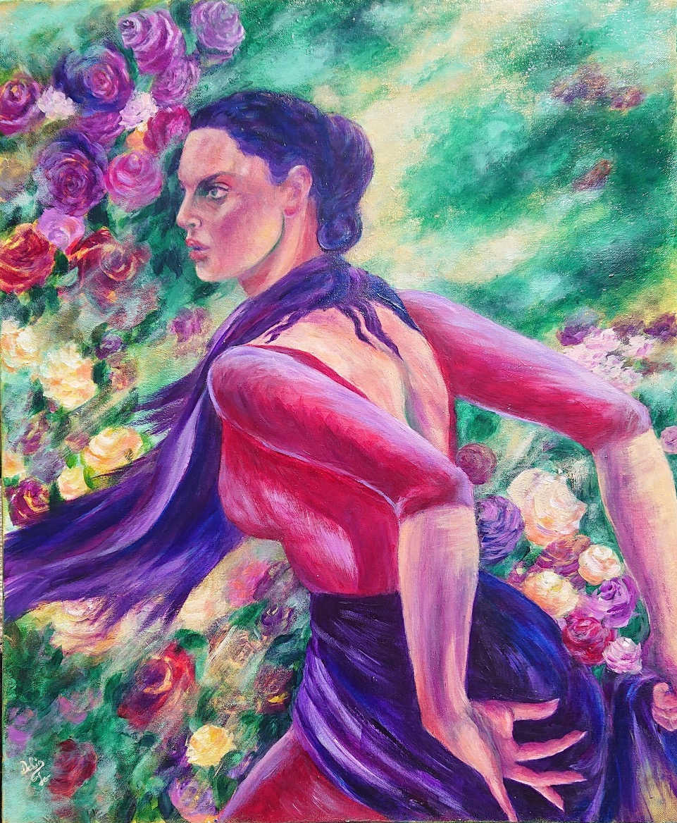 tableau femme impressionniste