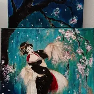 Nuit de sakura, œuvre de Delia Teo