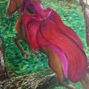 Amazone dans le bois, œuvre de Delia Teo