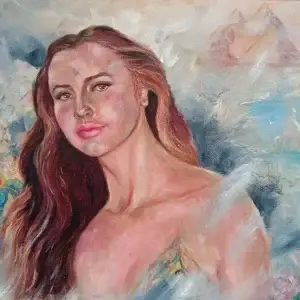 Jeune fille au scarabée (Le début du voyage), œuvre de Delia Teo