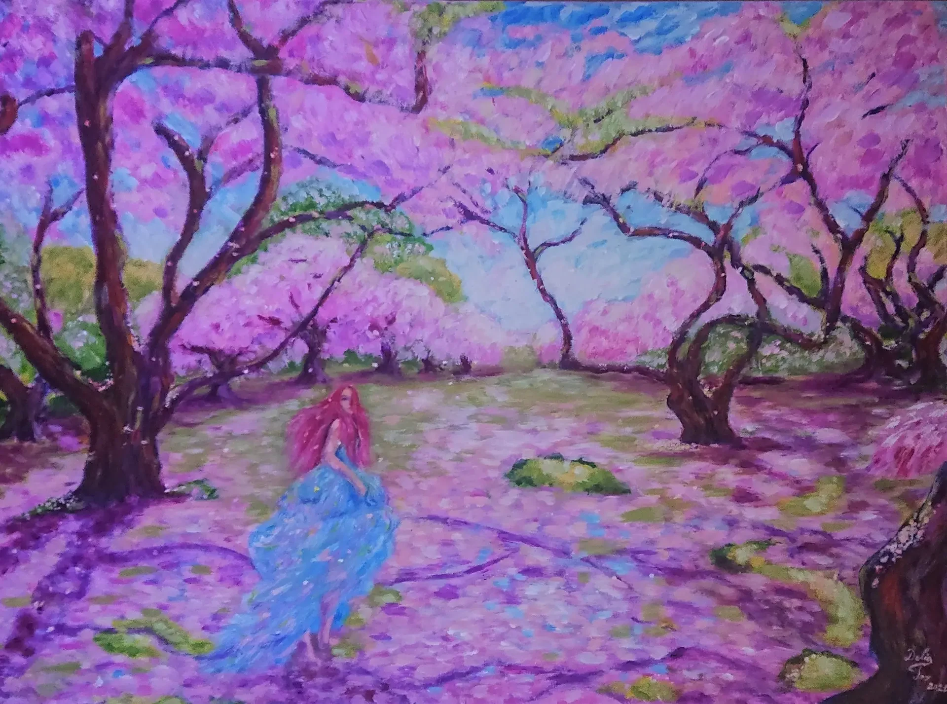 Sakura Tale, peinture de Delia Teo